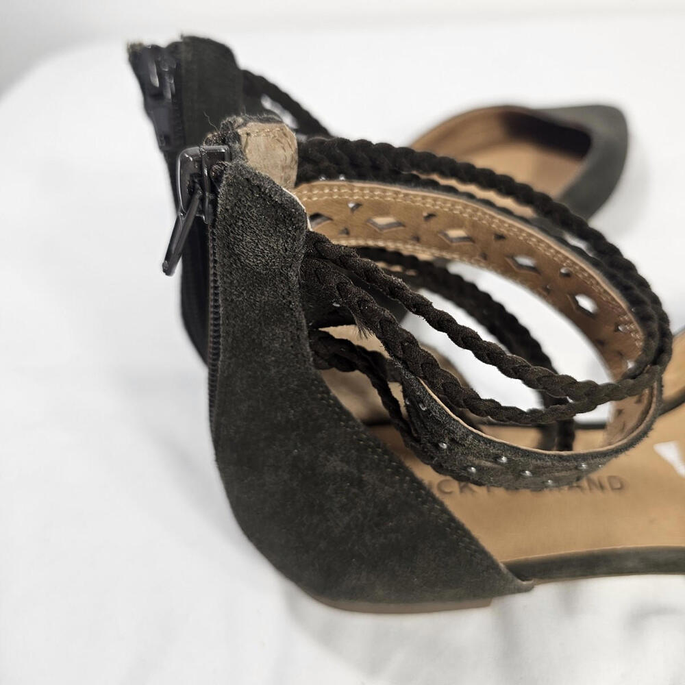 Lucky Brand Madoz Mary Jane Shoes Womens 9M Green Flat Nubuck Leather - Picture 5 of 8